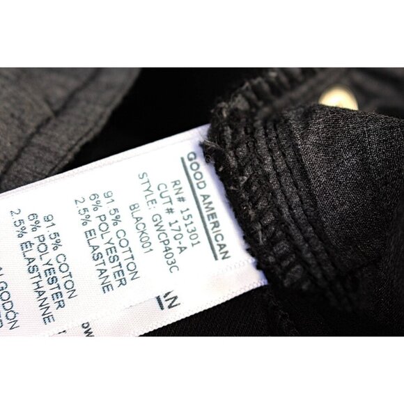 Good American - sz 14/32 - Good Waist Slim Leg w/Front Seam, STRETCH, Blackout - Picture 8 of 10